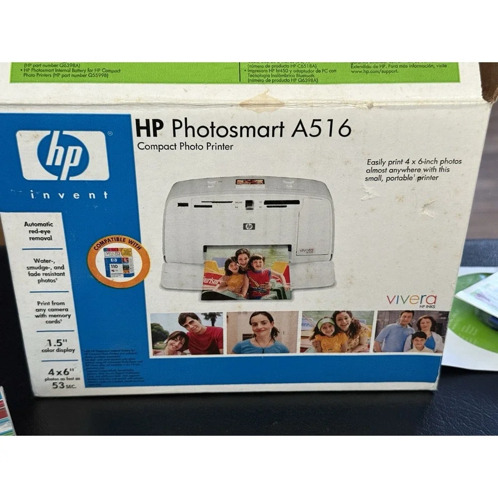 HP Photosmart A516 Digital Photo Inkjet Printer, Untested No Power Cord